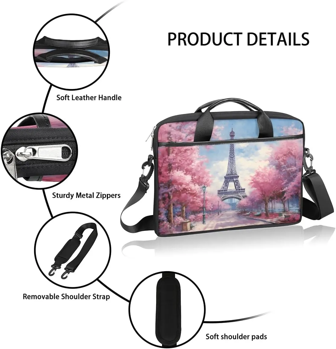 Laptop Shoulder Bag for 13-15 Inch Waterproof Laptop Sleeve Case Bag Slim Computer Carry Case Computer Cases for Laptops