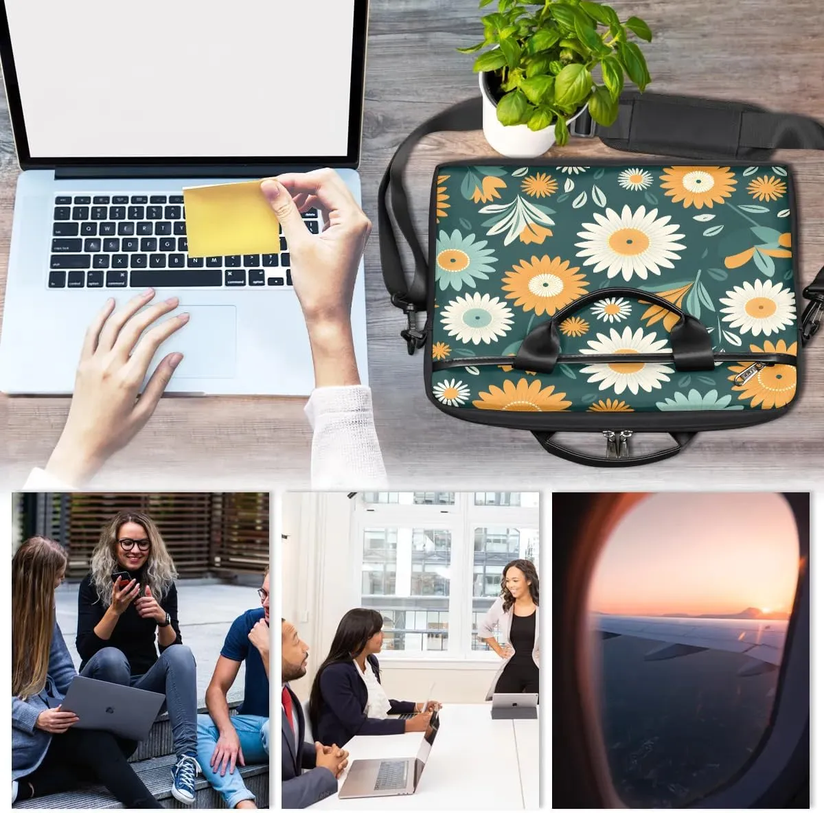 Laptop Shoulder Bag for 13-15 Inch Waterproof Laptop Sleeve Case Bag Slim Computer Carry Case Computer Cases for Laptops