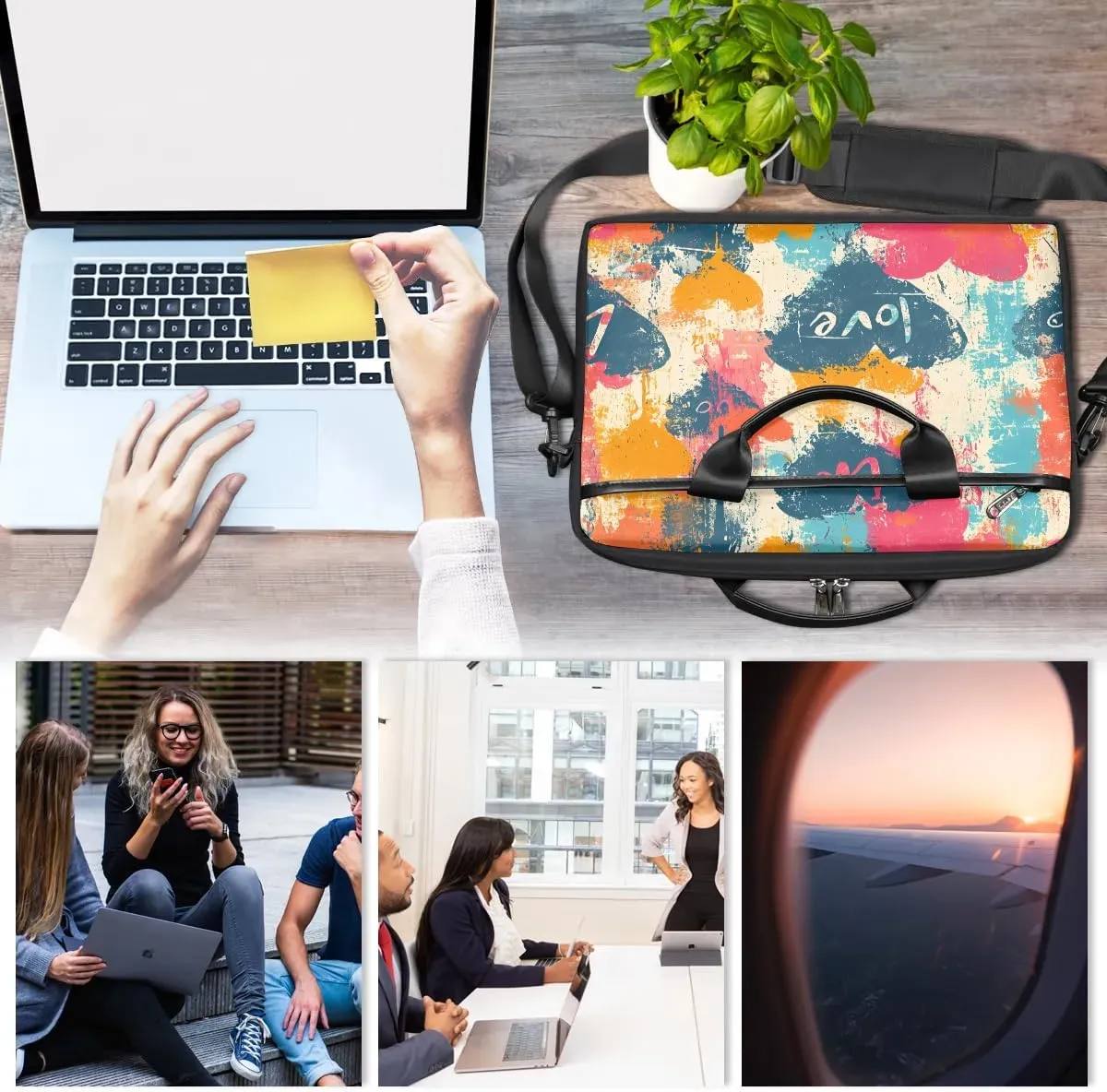 Laptop Shoulder Bag for 13-15 Inch Waterproof Laptop Sleeve Case Bag Slim Computer Carry Case Computer Cases for Laptops