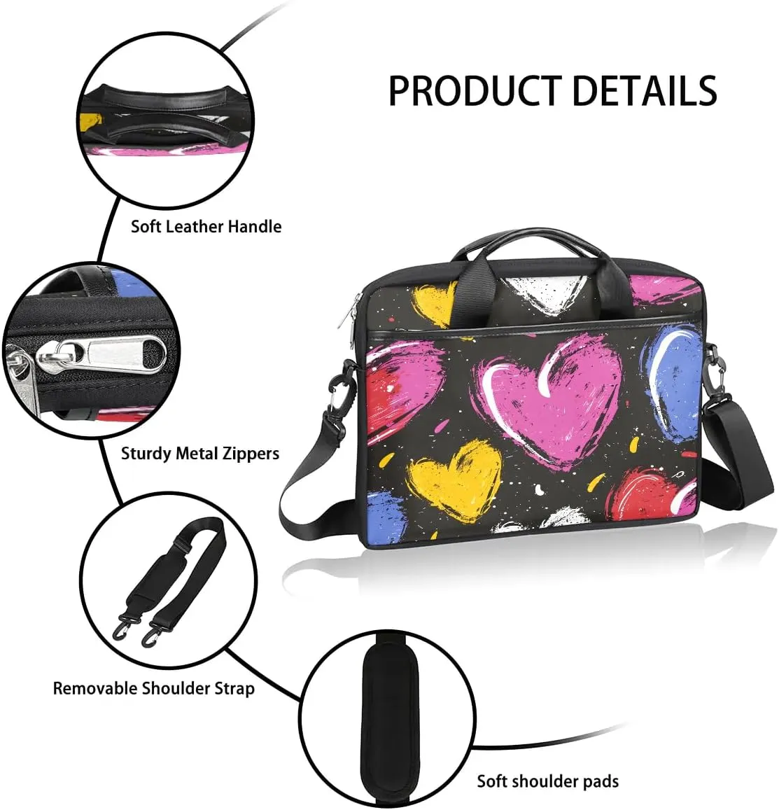 Laptop Shoulder Bag for 13-15 Inch Waterproof Laptop Sleeve Case Bag Slim Computer Carry Case Computer Cases for Laptops