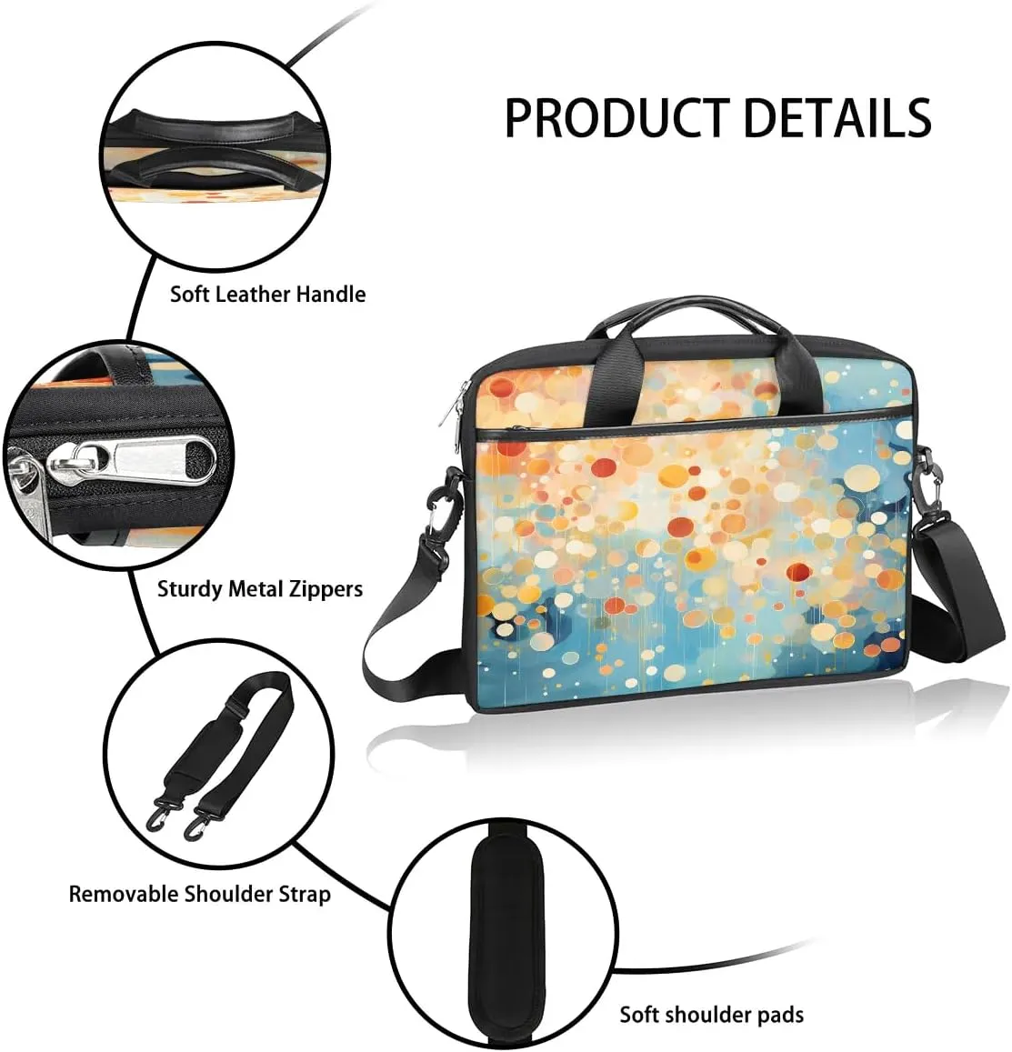 Laptop Shoulder Bag for 13-15 Inch Waterproof Laptop Sleeve Case Bag Slim Computer Carry Case Computer Cases for Laptops