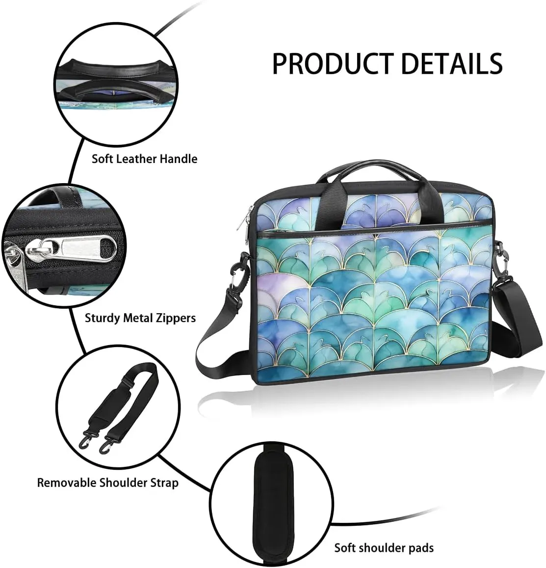 Laptop Shoulder Bag for 13-15 Inch Waterproof Laptop Sleeve Case Bag Slim Computer Carry Case Computer Cases for Laptops