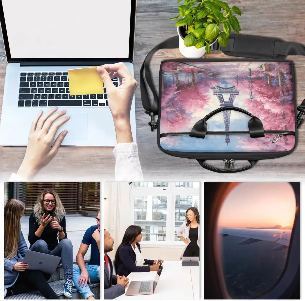 Laptop Shoulder Bag for 13-15 Inch Waterproof Laptop Sleeve Case Bag Slim Computer Carry Case Computer Cases for Laptops