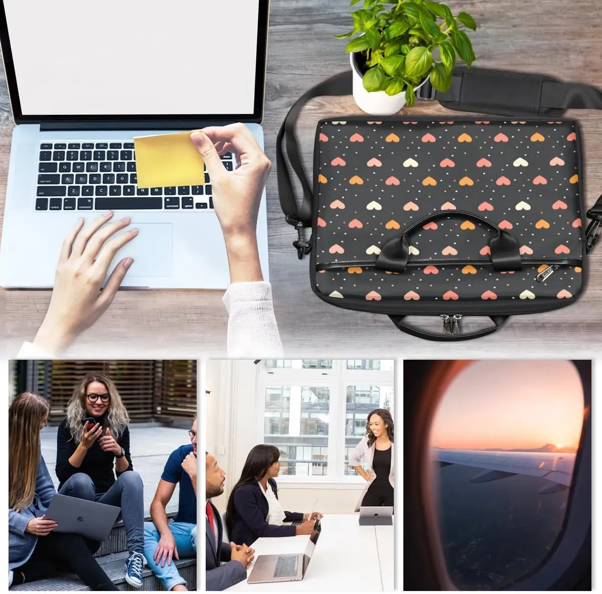 Laptop Shoulder Bag for 13-15 Inch Waterproof Laptop Sleeve Case Bag Slim Computer Carry Case Computer Cases for Laptops