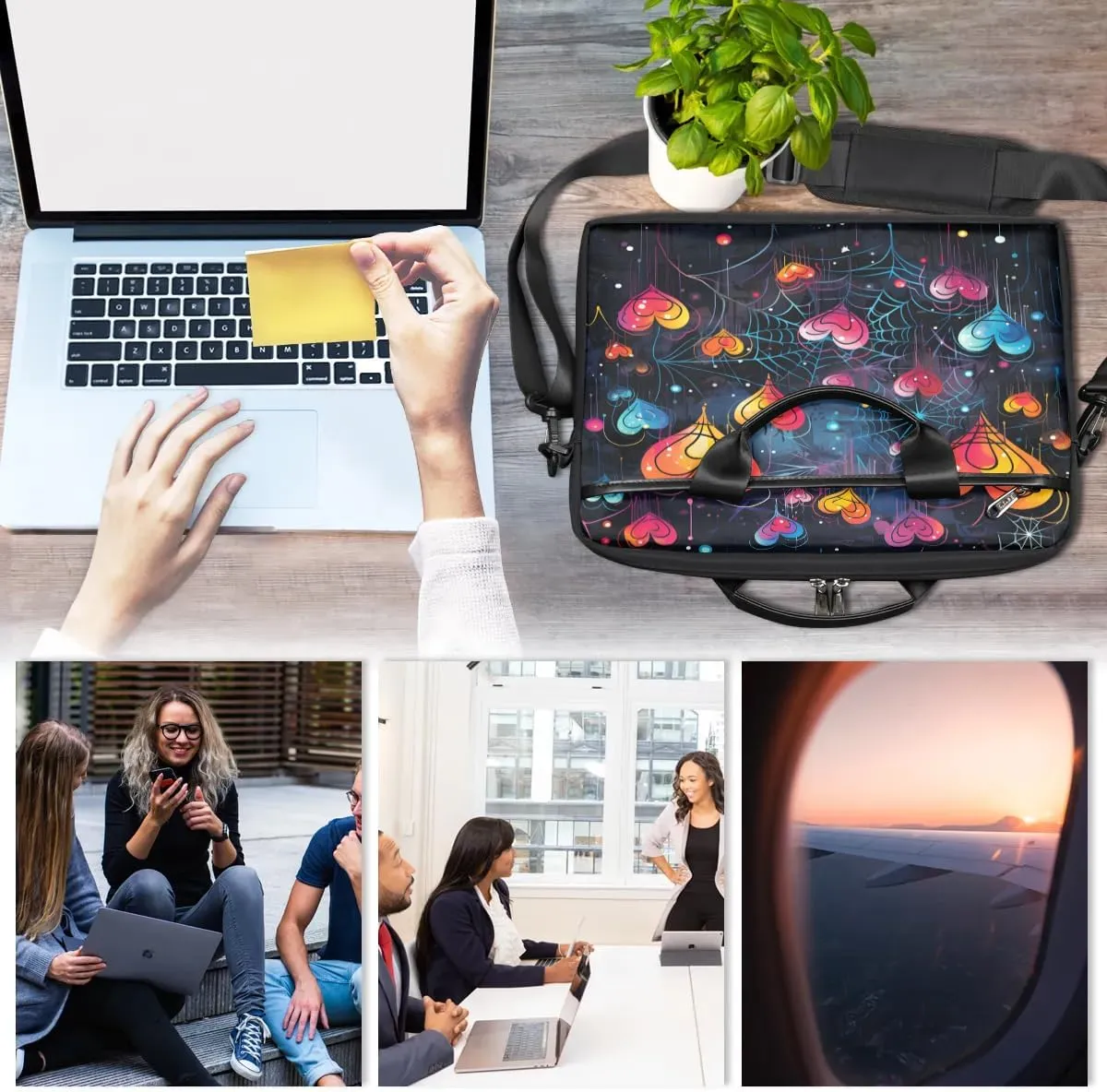 Laptop Shoulder Bag for 13-15 Inch Waterproof Laptop Sleeve Case Bag Slim Computer Carry Case Computer Cases for Laptops