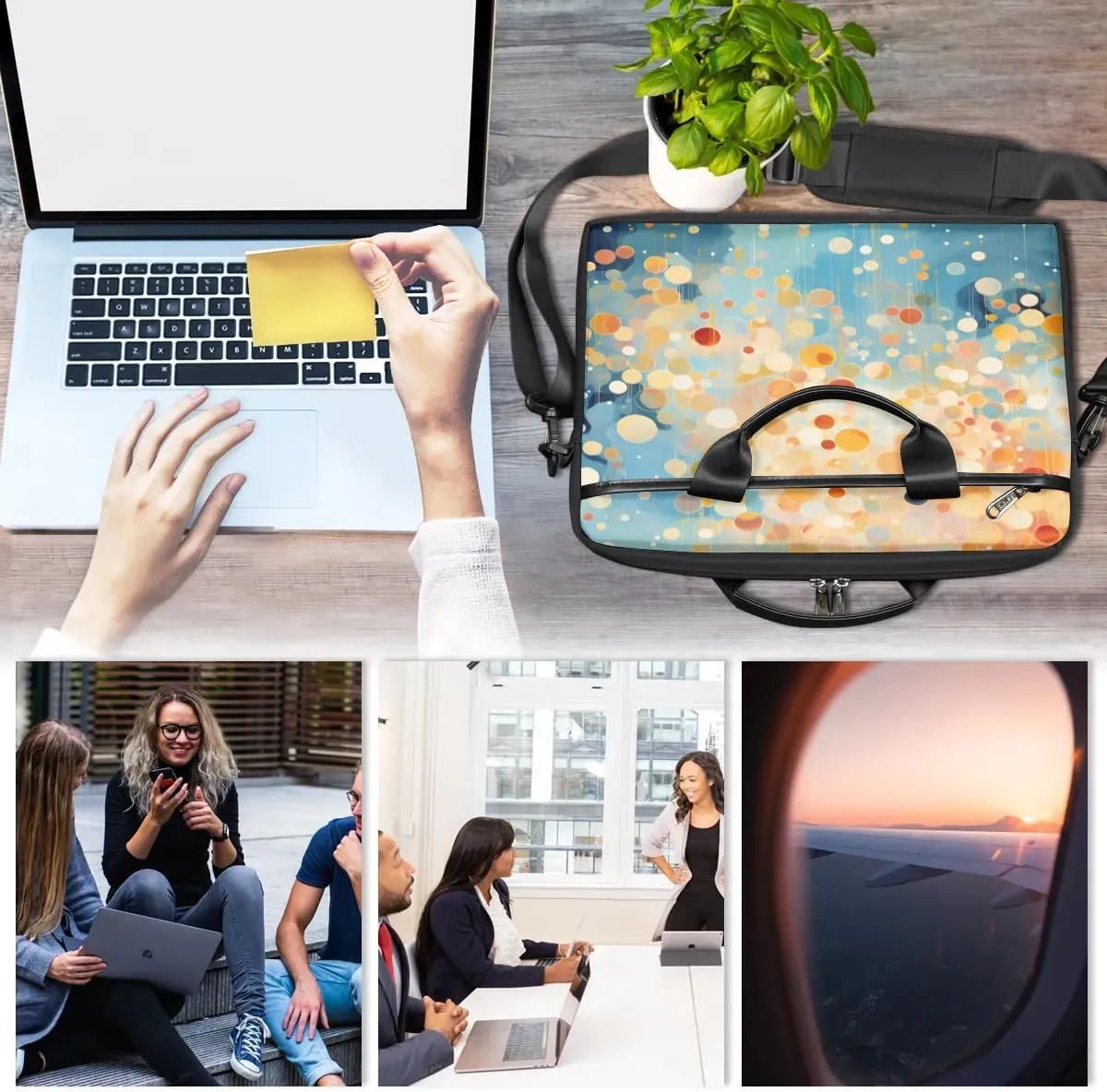 Laptop Shoulder Bag for 13-15 Inch Waterproof Laptop Sleeve Case Bag Slim Computer Carry Case Computer Cases for Laptops