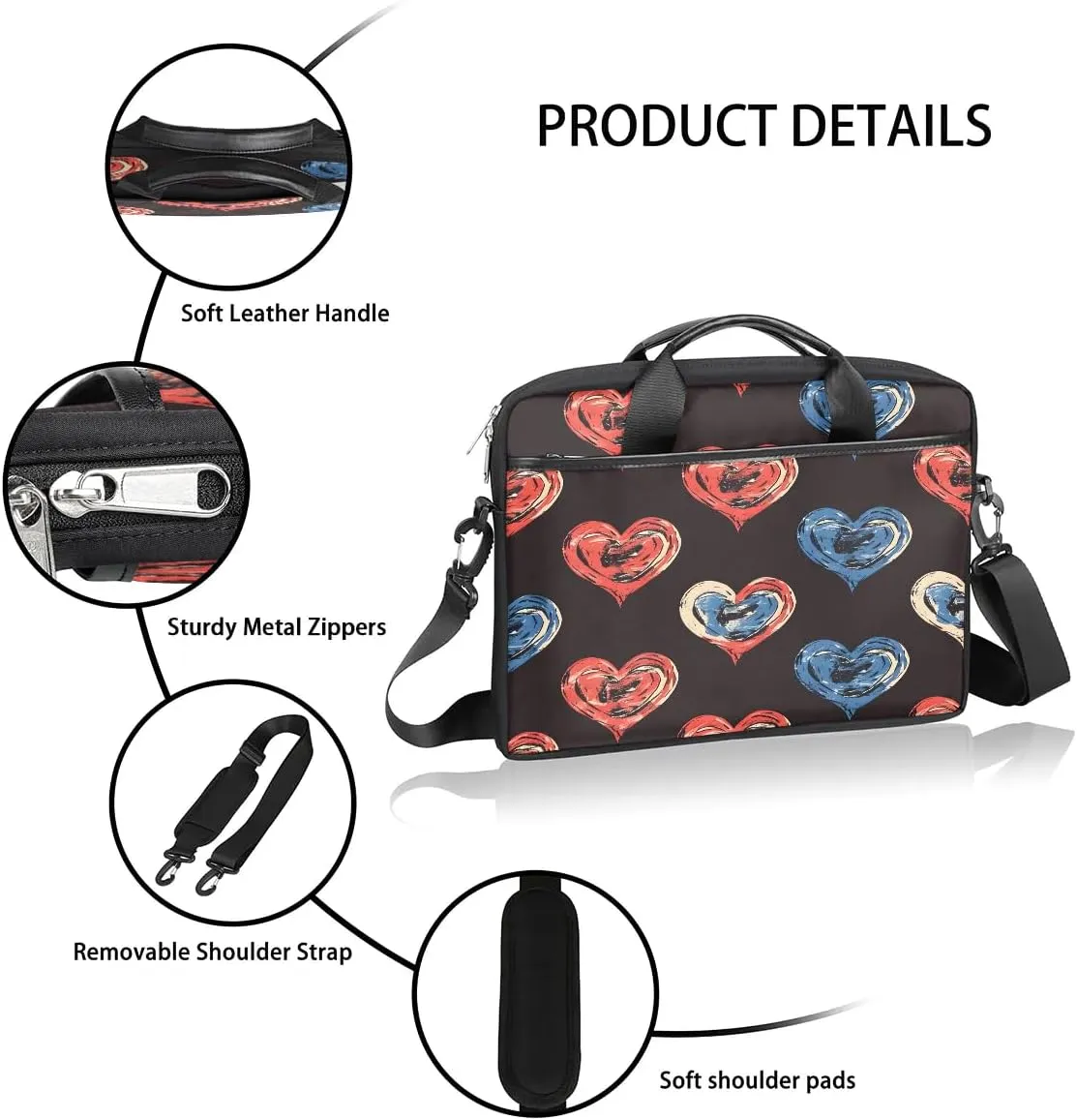 Laptop Shoulder Bag for 13-15 Inch Waterproof Laptop Sleeve Case Bag Slim Computer Carry Case Computer Cases for Laptops