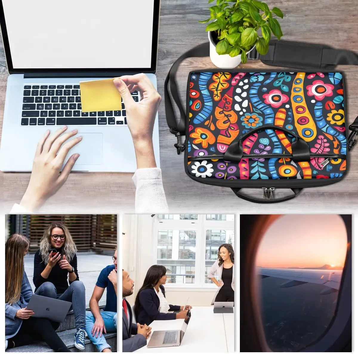 Laptop Shoulder Bag for 13-15 Inch Waterproof Laptop Sleeve Case Bag Slim Computer Carry Case Computer Cases for Laptops