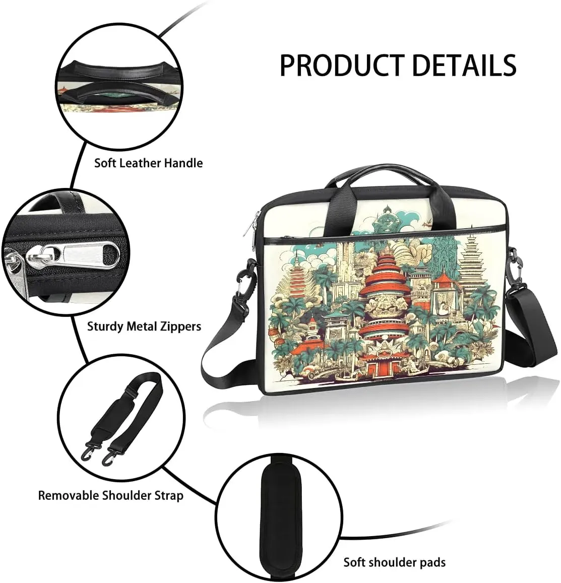 Laptop Shoulder Bag for 13-15 Inch Waterproof Laptop Sleeve Case Bag Slim Computer Carry Case Computer Cases for Laptops