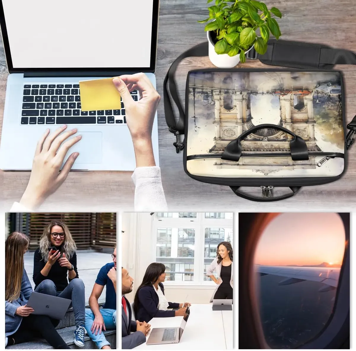 Laptop Shoulder Bag for 13-15 Inch Waterproof Laptop Sleeve Case Bag Slim Computer Carry Case Computer Cases for Laptops
