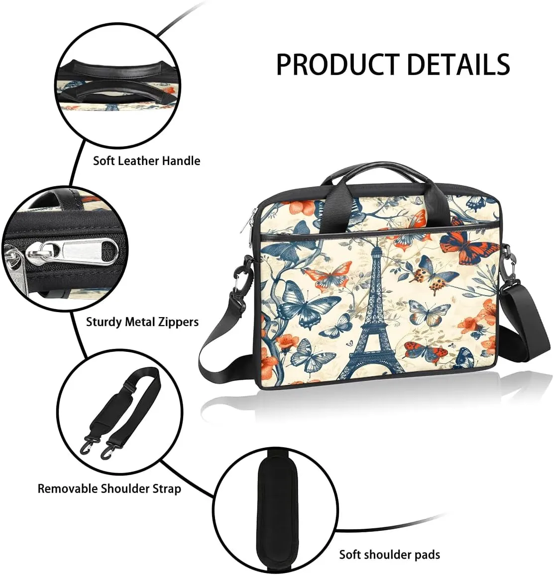 Laptop Shoulder Bag for 13-15 Inch Waterproof Laptop Sleeve Case Bag Slim Computer Carry Case Computer Cases for Laptops