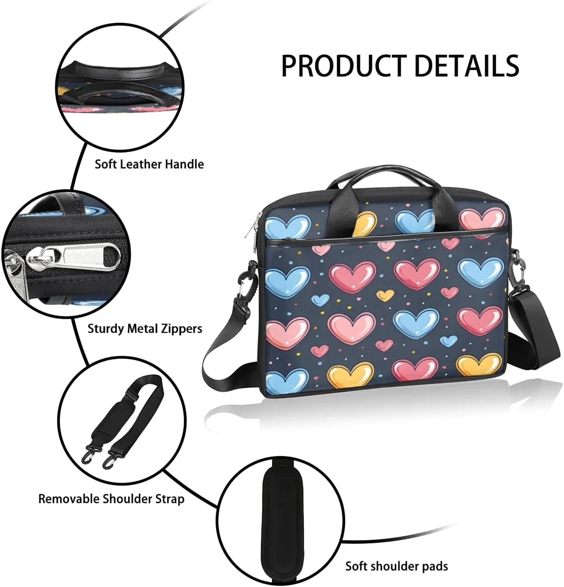 Laptop Shoulder Bag for 13-15 Inch Waterproof Laptop Sleeve Case Bag Slim Computer Carry Case Computer Cases for Laptops