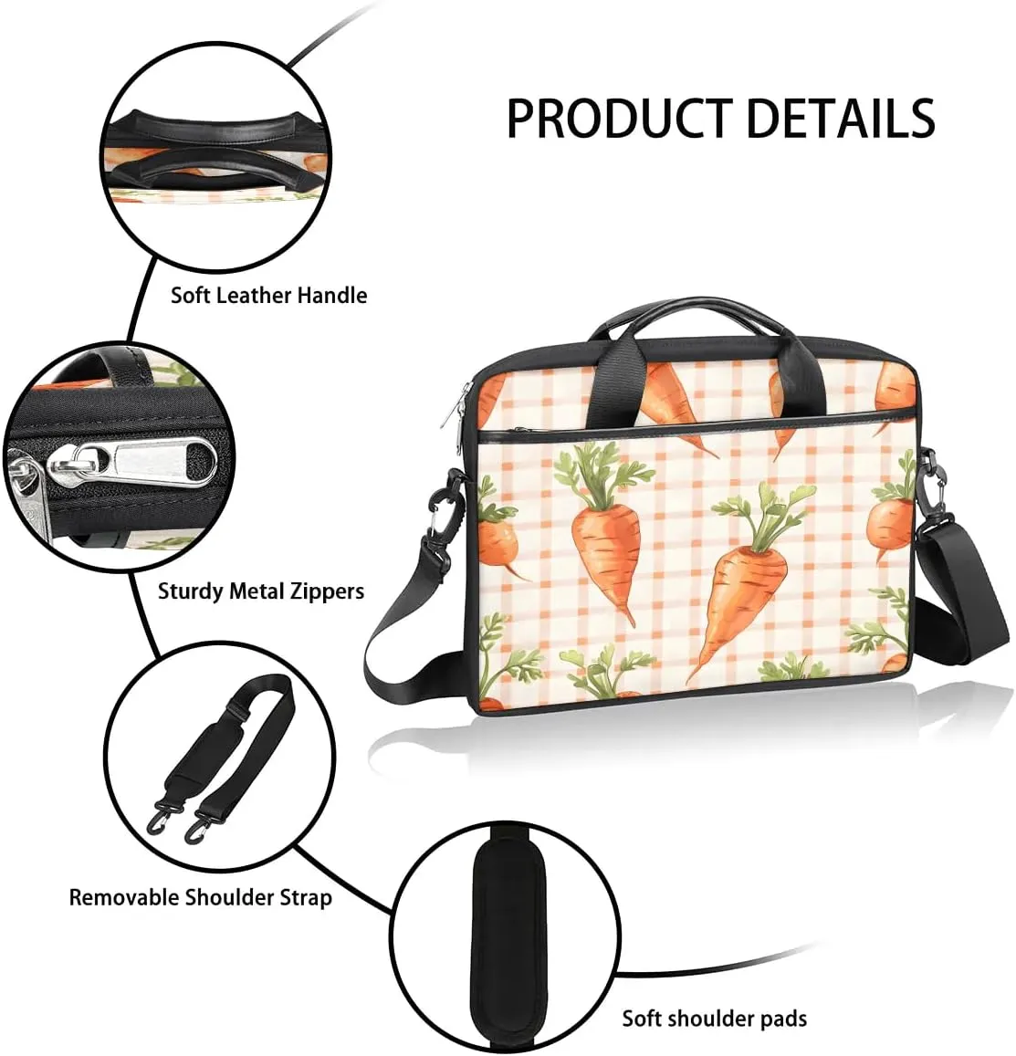 Laptop Shoulder Bag for 13-15 Inch Waterproof Laptop Sleeve Case Bag Slim Computer Carry Case Computer Cases for Laptops
