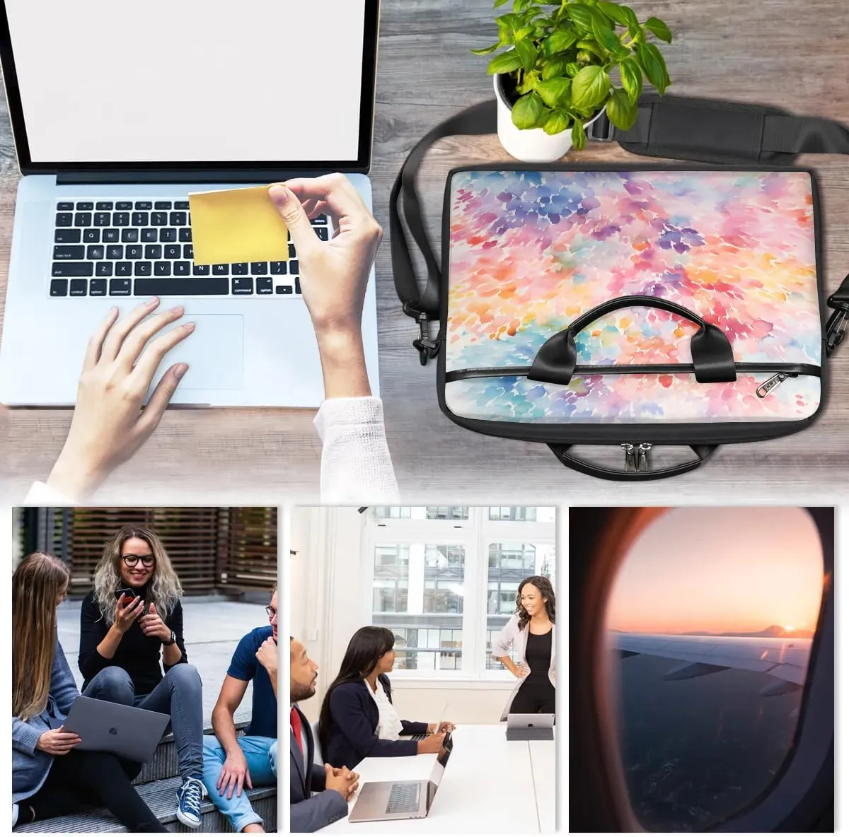 Laptop Shoulder Bag for 13-15 Inch Waterproof Laptop Sleeve Case Bag Slim Computer Carry Case Computer Cases for Laptops