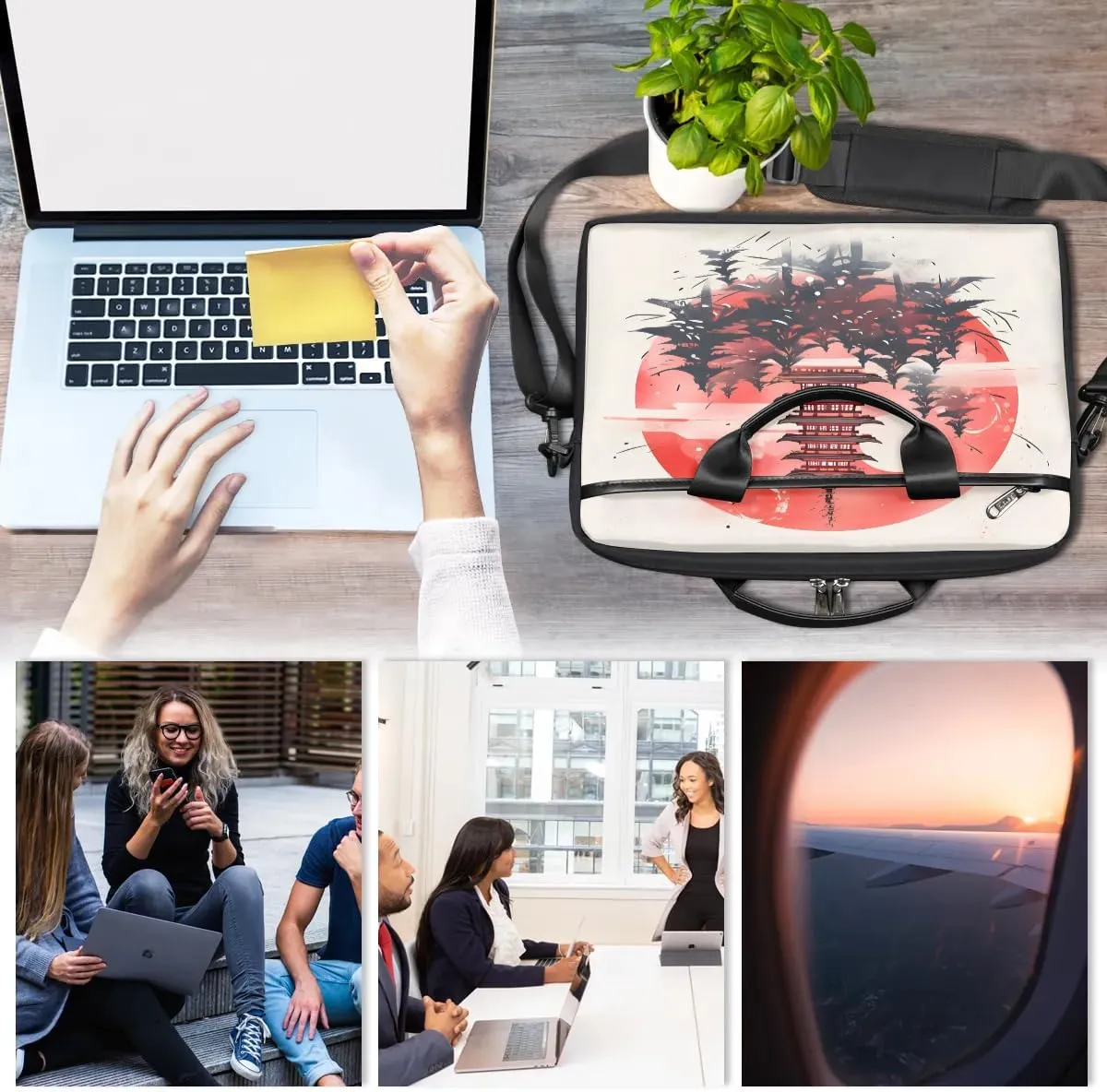 Laptop Shoulder Bag for 13-15 Inch Waterproof Laptop Sleeve Case Bag Slim Computer Carry Case Computer Cases for Laptops