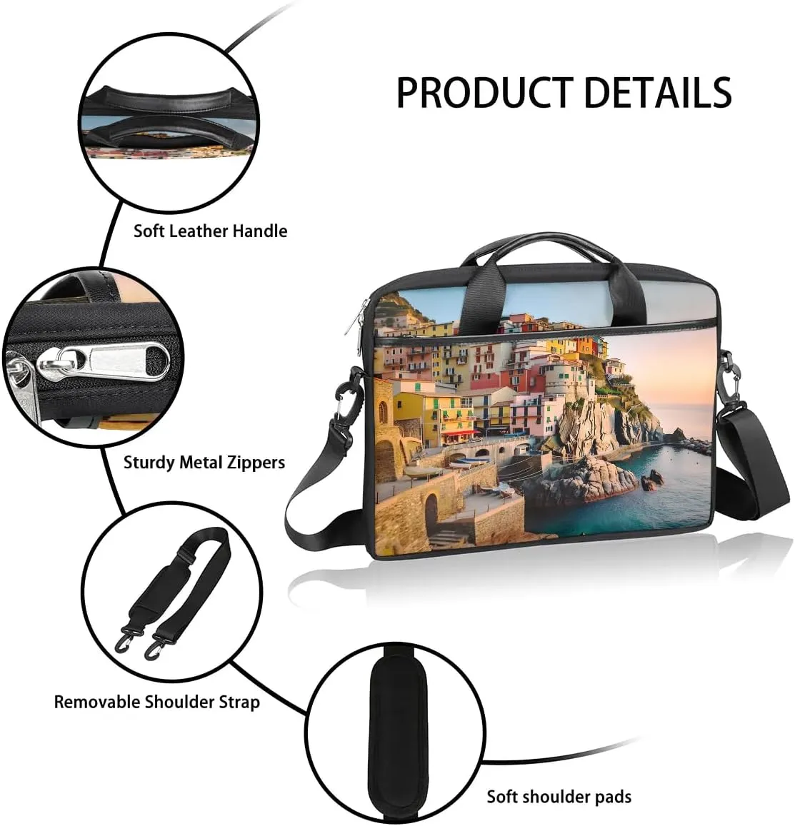 Laptop Shoulder Bag for 13-15 Inch Waterproof Laptop Sleeve Case Bag Slim Computer Carry Case Computer Cases for Laptops