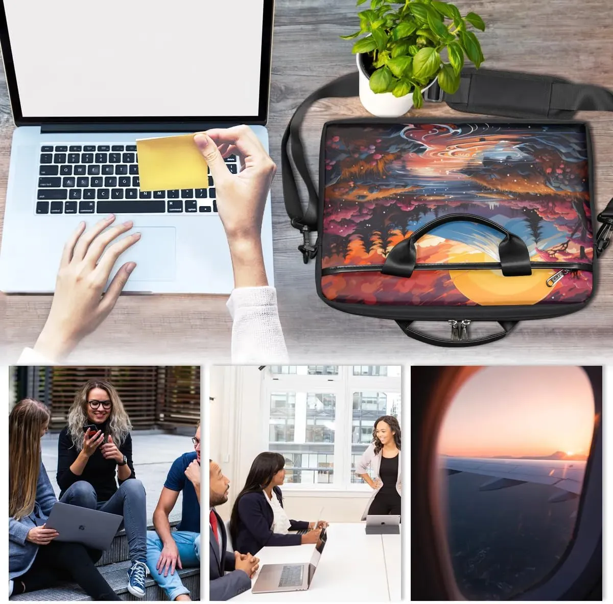 Laptop Shoulder Bag for 13-15 Inch Waterproof Laptop Sleeve Case Bag Slim Computer Carry Case Computer Cases for Laptops