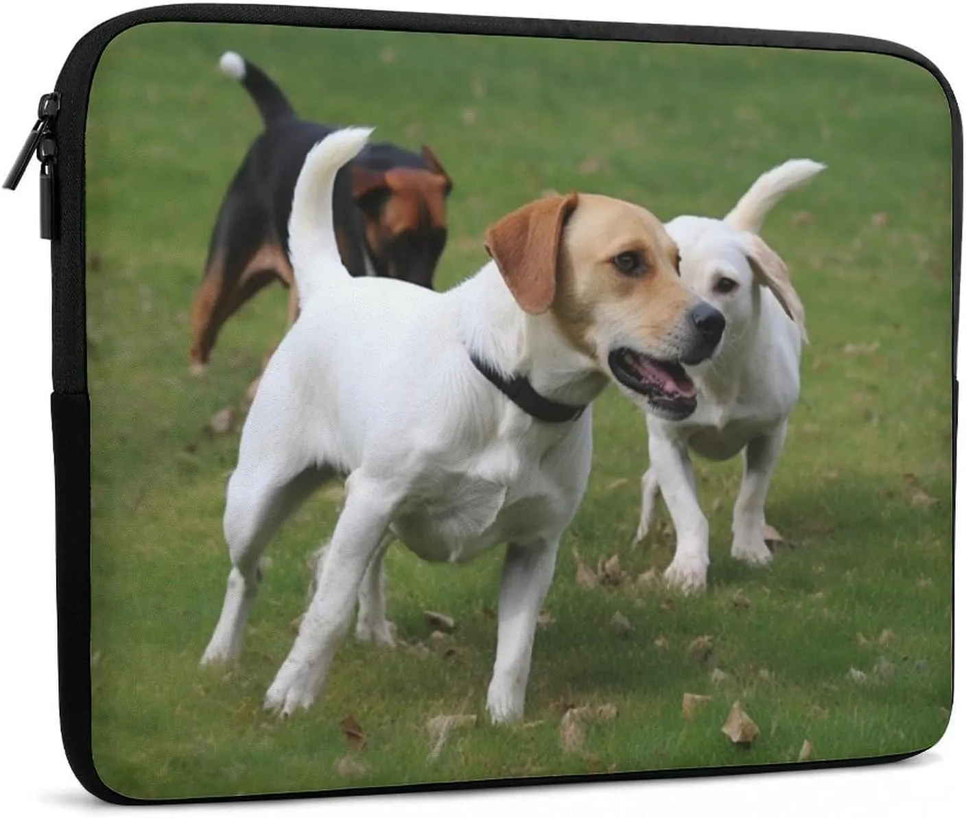 Laptop Sleeve Bag 10inch Slim Computer Carrying Bag Dogs Playing On The Lawn Laptop Protective Case Briefcase Handbag