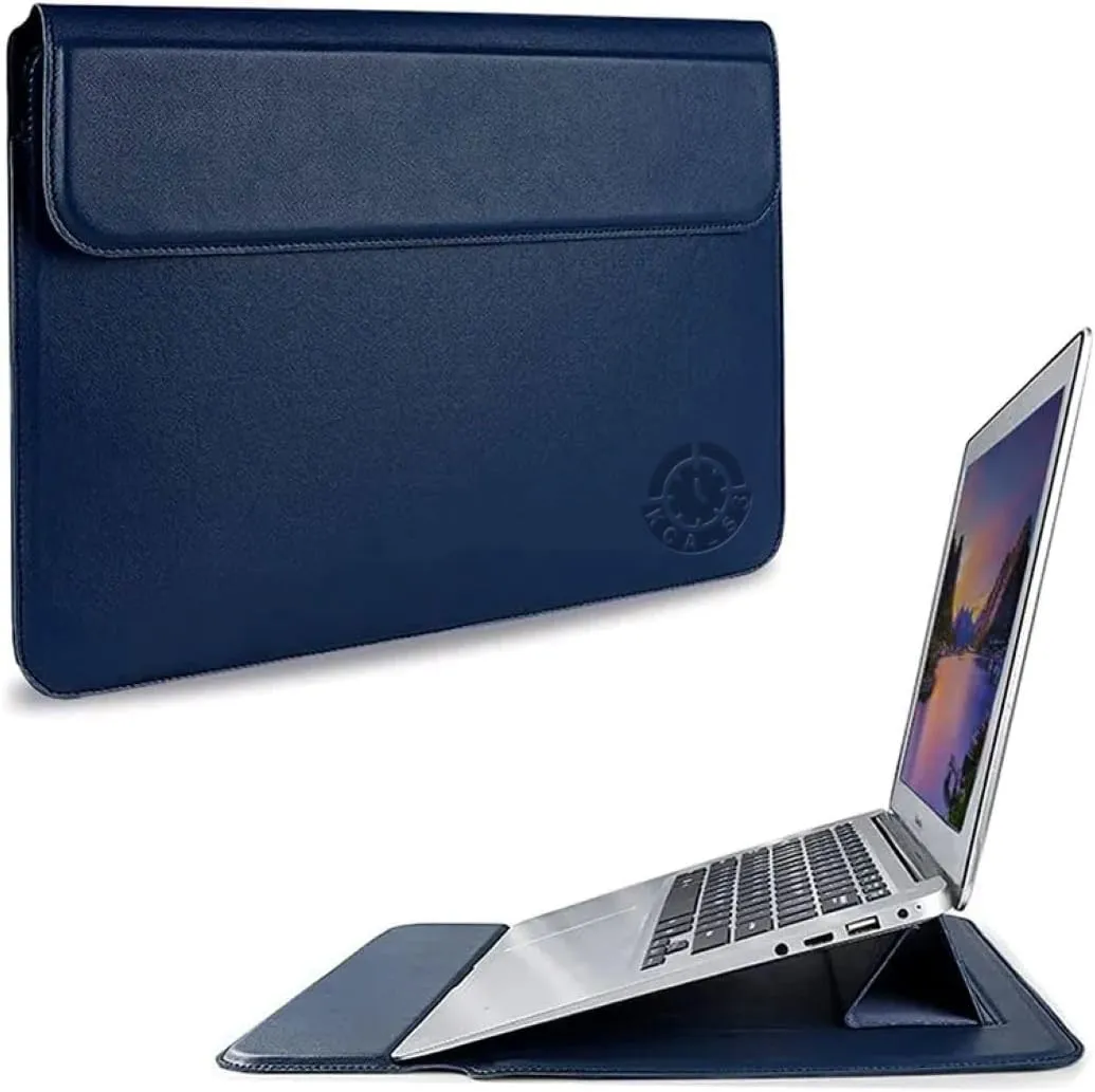 Laptop Sleeve Case 11–14 Inch MacBook Air MacBook Pro Surface Laptop Dell XPS 13 HP Envy Pavilion Lenovo Yoga Slim IdeaPad Acer Swift Chromebook Samsung Galaxy Book Shockproof Leather Bag Colour Blue