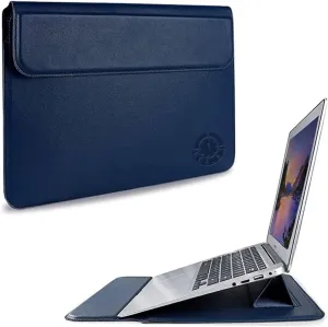 Laptop Sleeve Case 11–14 Inch MacBook Air MacBook Pro Surface Laptop Dell XPS 13 HP Envy Pavilion Lenovo Yoga Slim IdeaPad Acer Swift Chromebook Samsung Galaxy Book Shockproof Leather Bag Colour Blue