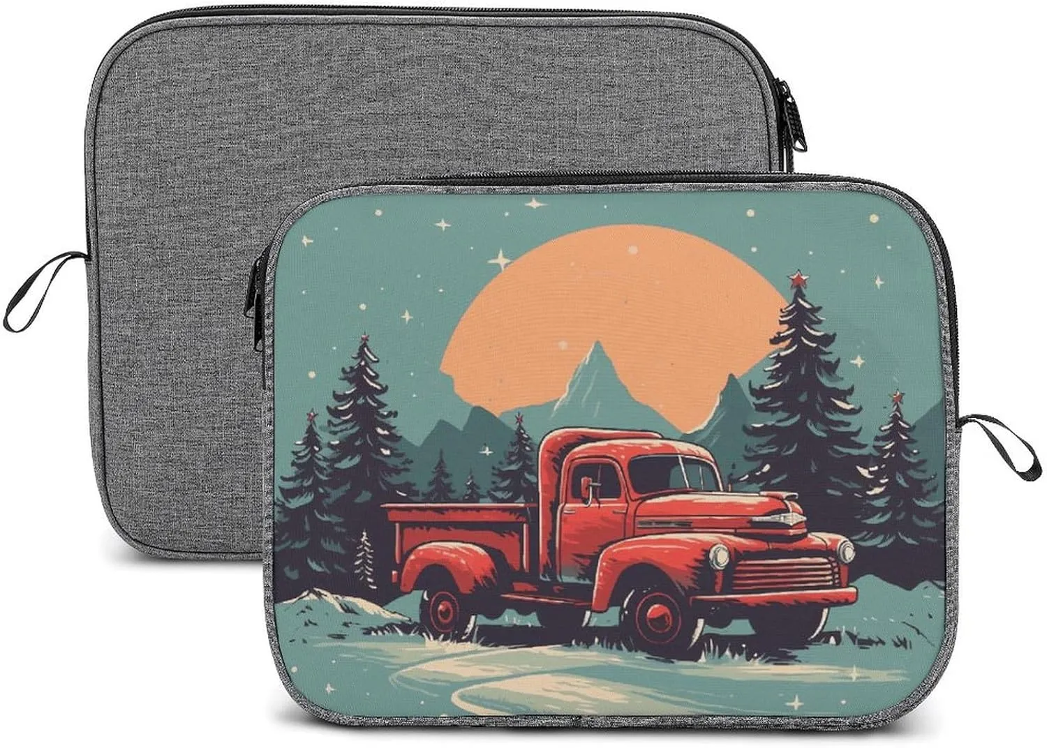 Laptop Sleeve Case Waterproof Shock Resistant Notebook Protective Bag Lightweight Suburban Landscape Truck Travel Carrying Case Compatible 13-14 Inch Laptop