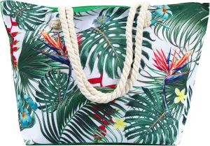 Large Beach Tote Bag, Top Zipper Boat Bag