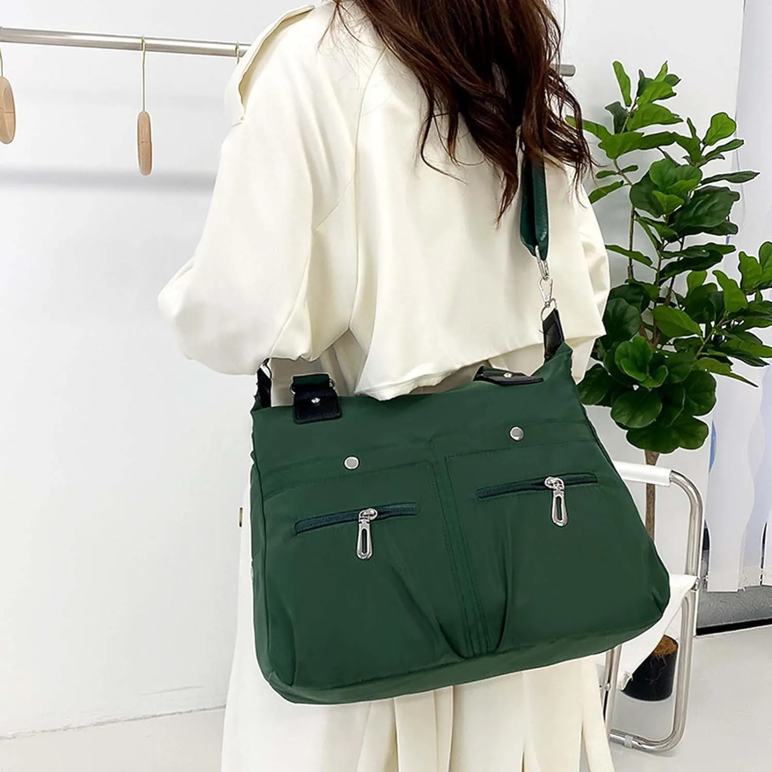 Large Capacity Shoulder Bag Multi Pocket Nylon Shoulder Bag Travel Backpack Multifunctional Bag Messenger Bag