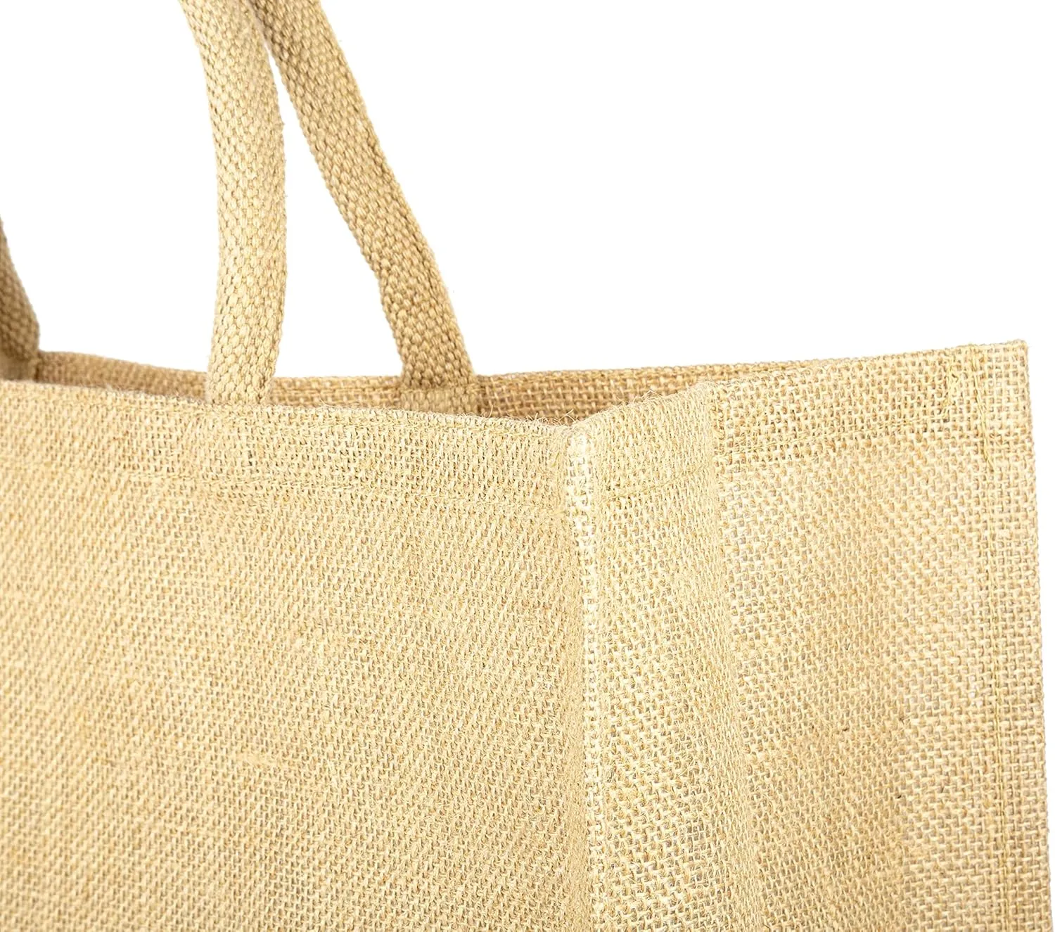Large Jute Burlap Grocery Bags, 5 Pack, Eco-Friendly, Reusable and Biodegradable, Shopping Tote