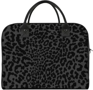 Large Portable Travel Bag, Carry On Bag, Sports Gym Dance Soft Bag, Oversized Weekender Bag For Women And Men Compatible with Dark Gray Black Leopard Cheetah Print