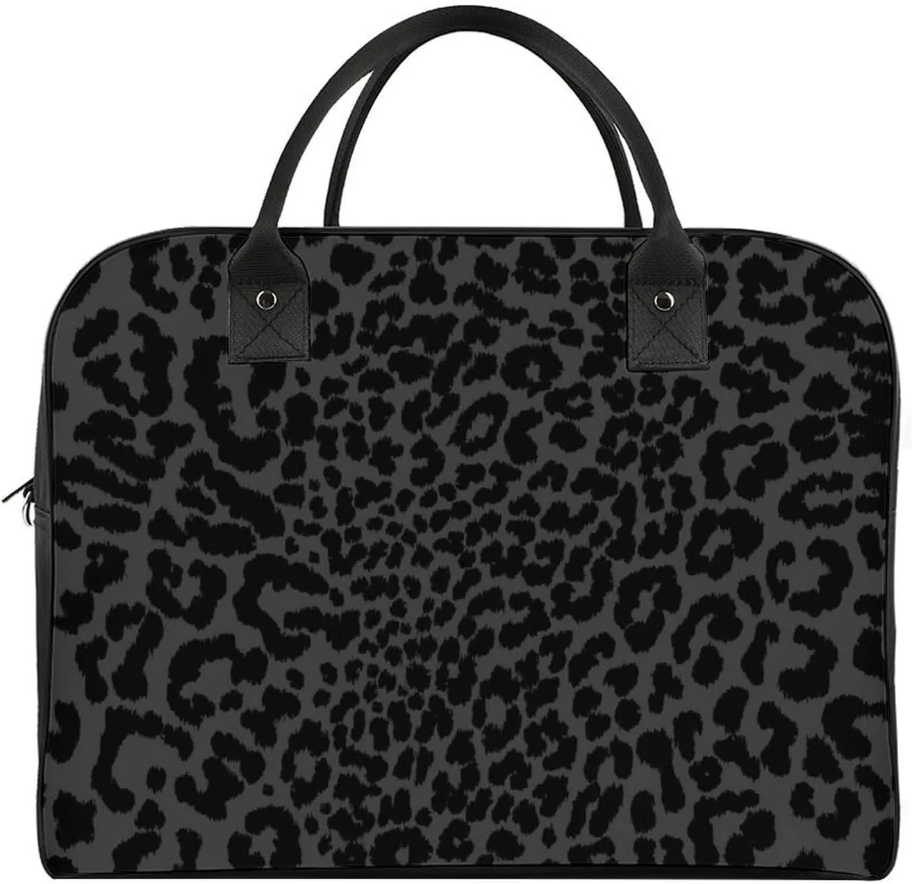 Large Portable Travel Bag, Carry On Bag, Sports Gym Dance Soft Bag, Oversized Weekender Bag For Women And Men Compatible with Dark Gray Black Leopard Cheetah Print