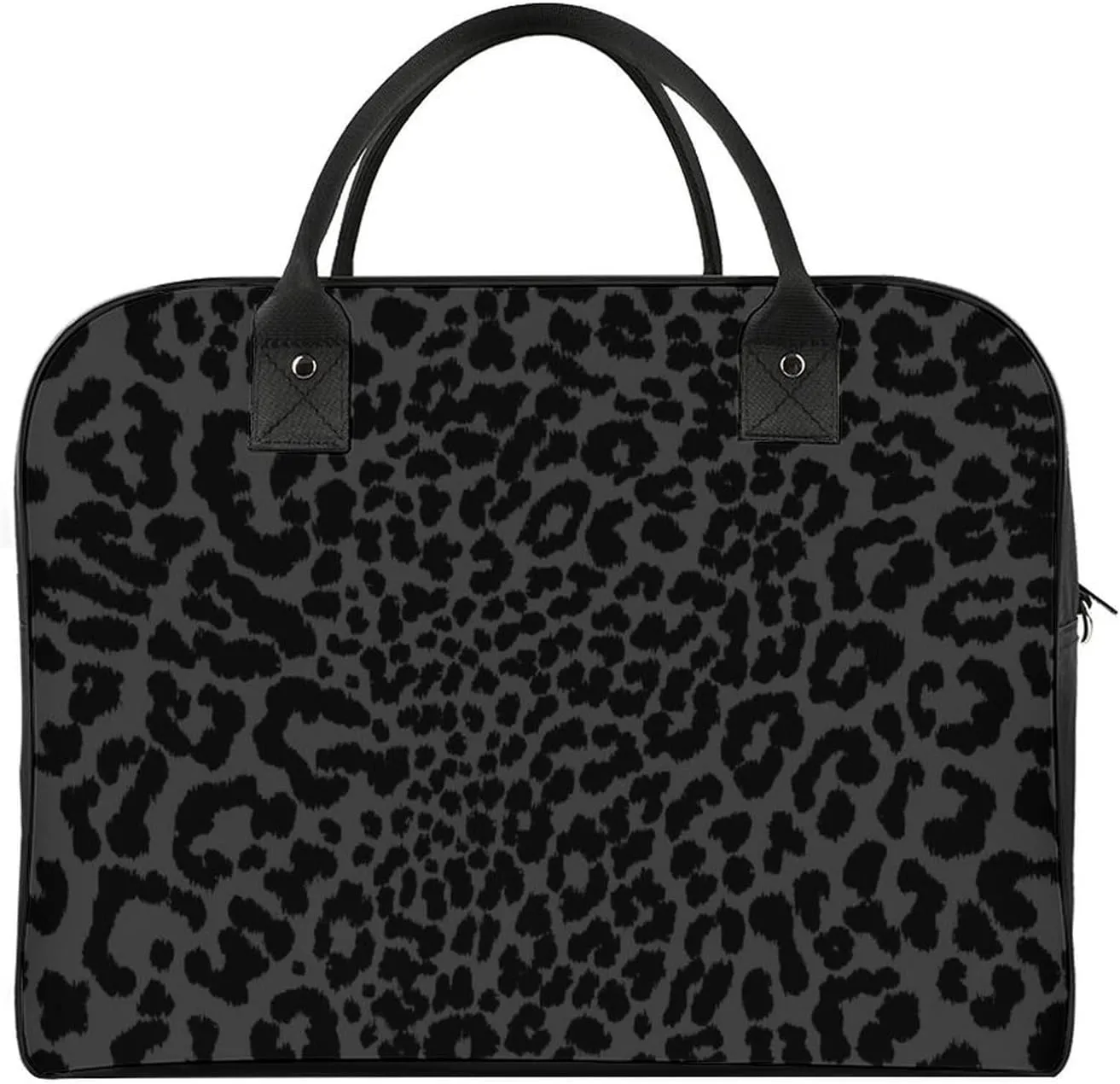 Large Portable Travel Bag, Carry On Bag, Sports Gym Dance Soft Bag, Oversized Weekender Bag For Women And Men Compatible with Dark Gray Black Leopard Cheetah Print