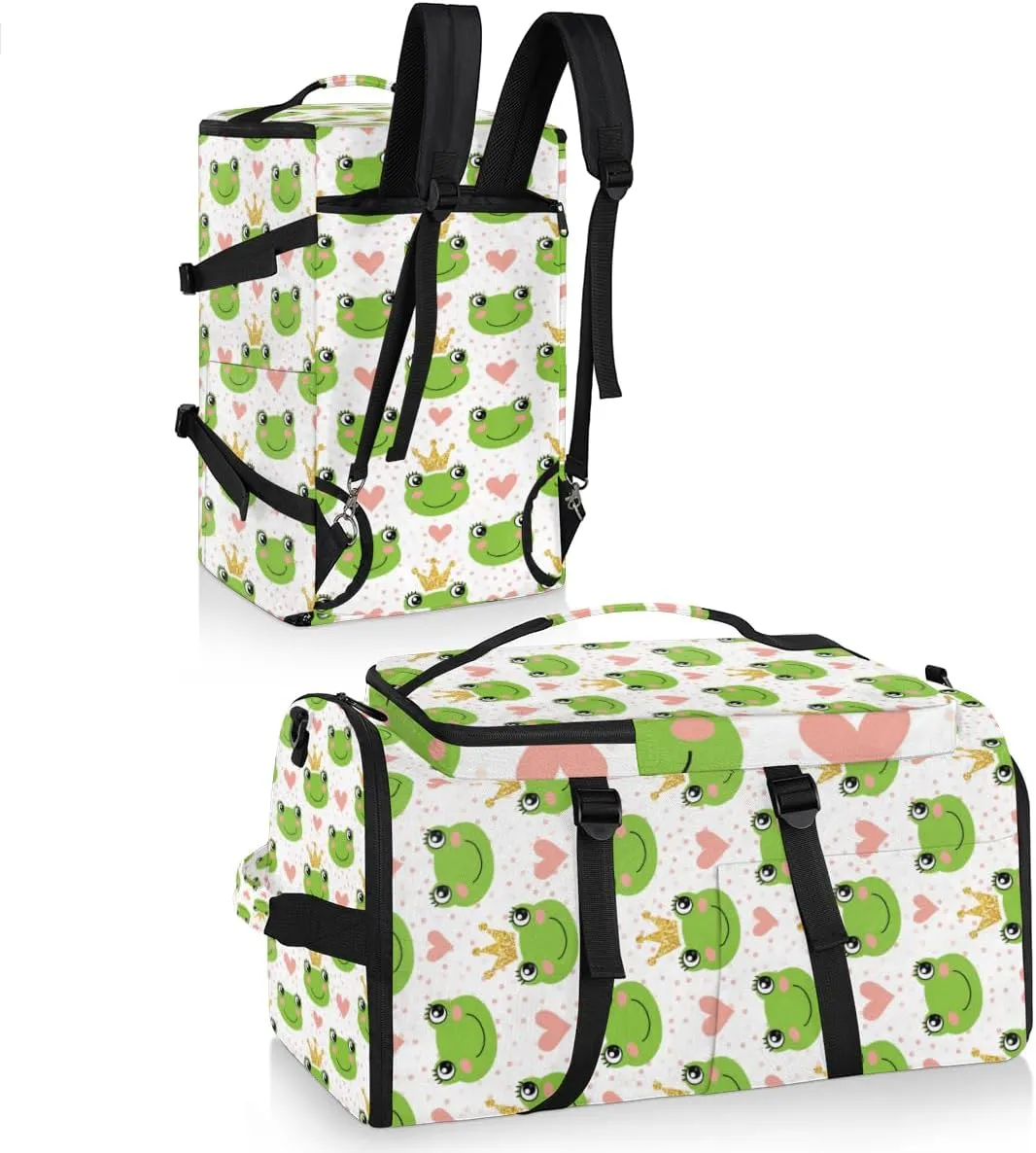 Large Sports Gym Bag With Shoe & Laptop Compartment 47L Waterproof Travel Duffel Bags for Men Women Cartoon Frog Luggage Backpack Duffle Bag
