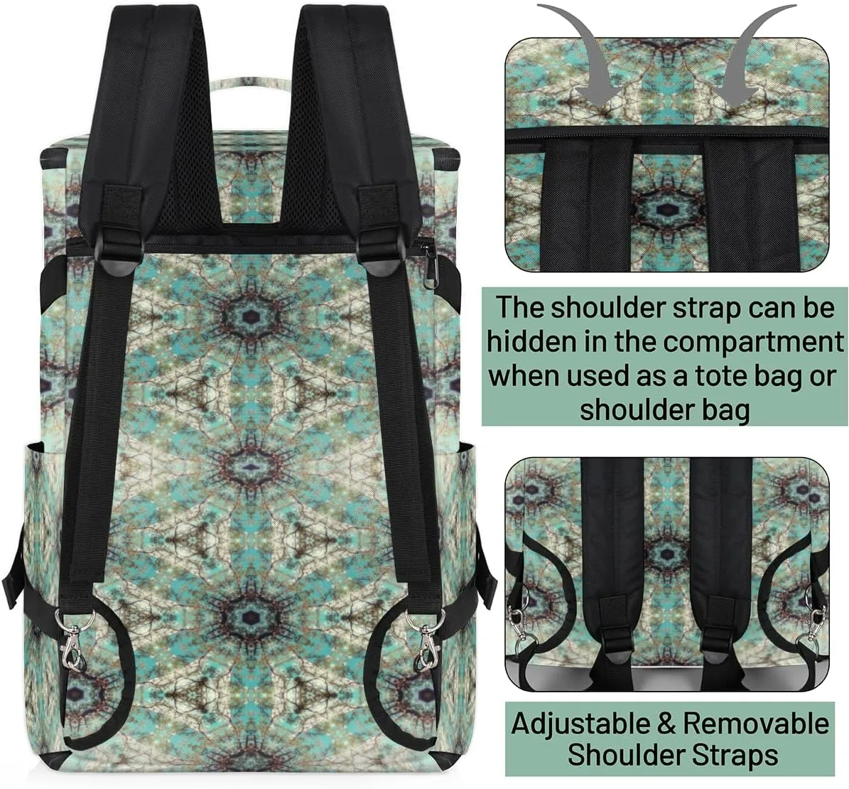 Large Sports Gym Bag With Shoe & Laptop Compartment 47L Waterproof Travel Duffel Bags for Men Women Fractal Blue Sky Luggage Backpack Duffle Bag