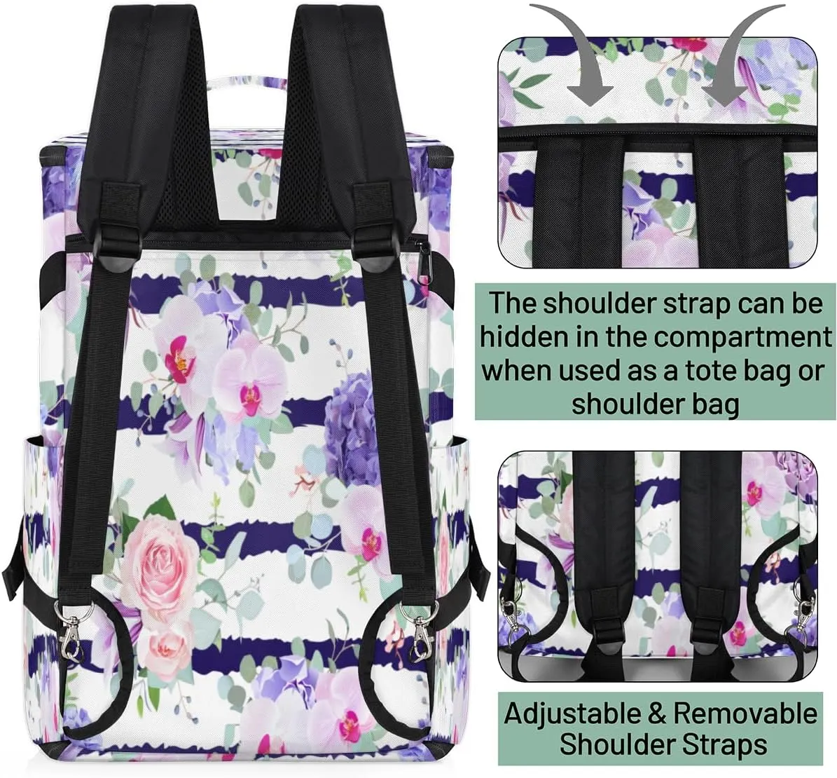 Large Sports Gym Bag With Shoe & Laptop Compartment 47L Waterproof Travel Duffel Bags for Men Women Threads Rose Stripes Luggage Backpack Duffle Bag