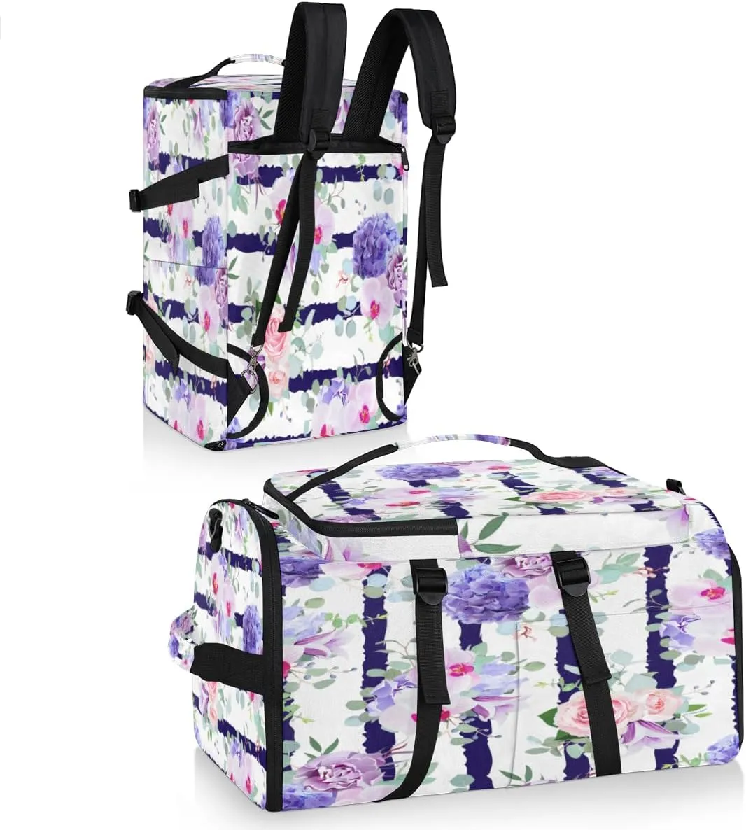 Large Sports Gym Bag With Shoe & Laptop Compartment 47L Waterproof Travel Duffel Bags for Men Women Threads Rose Stripes Luggage Backpack Duffle Bag
