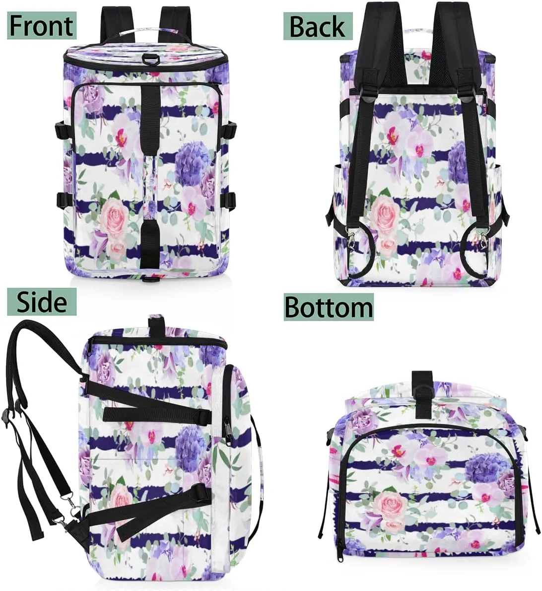 Large Sports Gym Bag With Shoe & Laptop Compartment 47L Waterproof Travel Duffel Bags for Men Women Threads Rose Stripes Luggage Backpack Duffle Bag