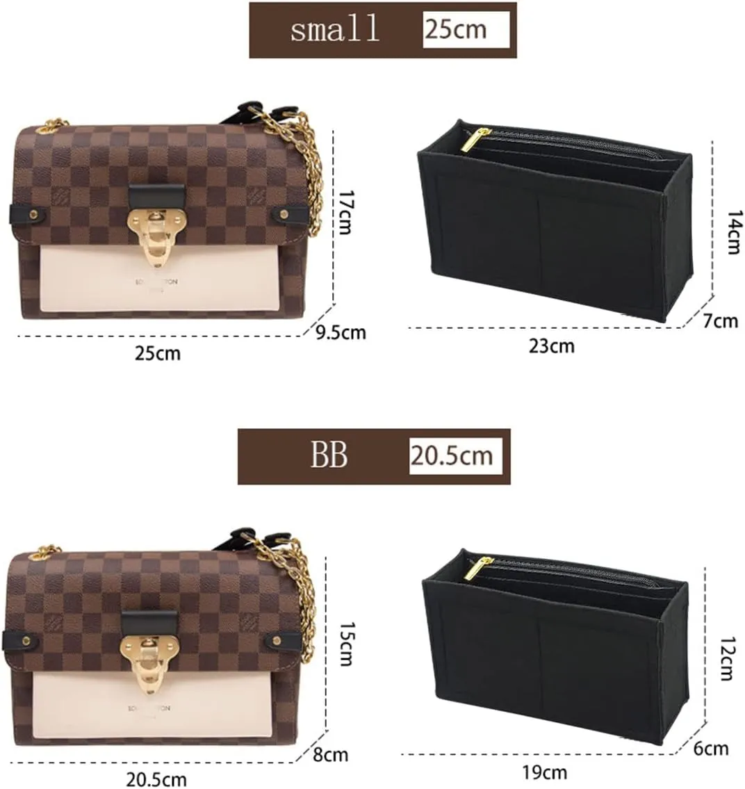 Lckaey Purse Organizer, used for Vavin small handbag, cross body liner bag, BB lining, storage and sorting bag2091Black-BB
