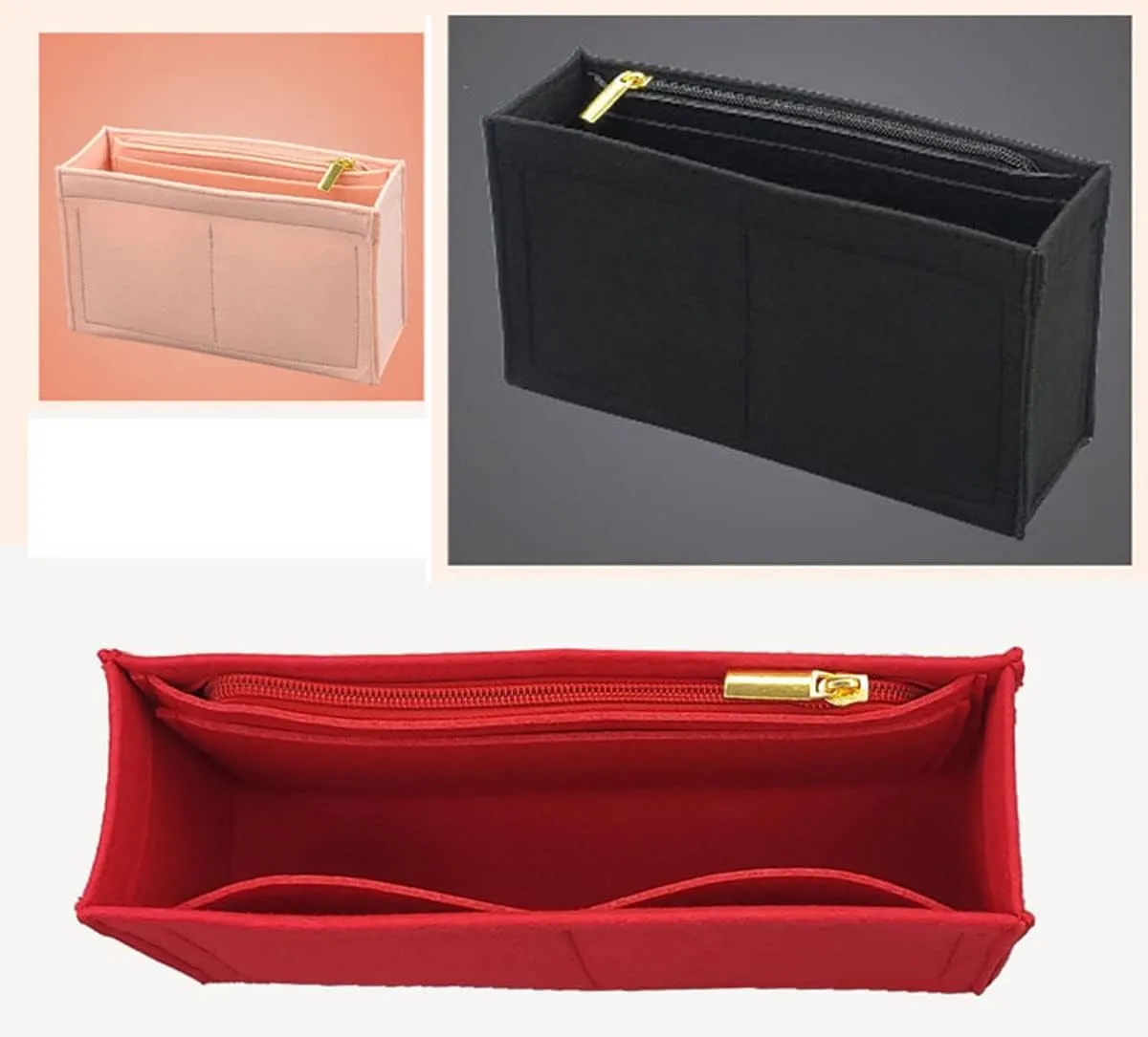 Lckaey Purse Organizer, used for Vavin small handbag, cross body liner bag, BB lining, storage and sorting bag2091Black-BB
