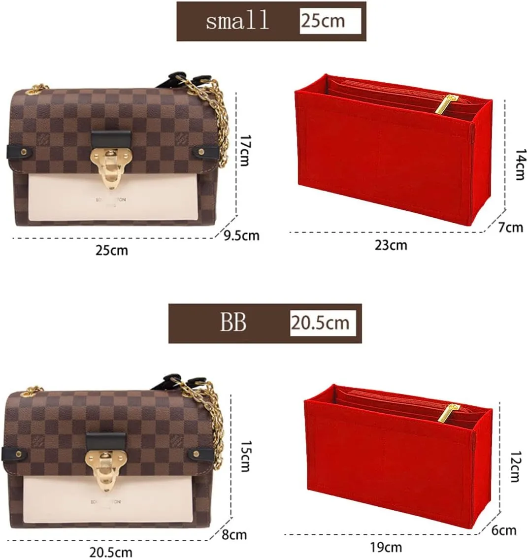 Lckaey Purse Organizer, used for Vavin small handbag, cross body liner bag, BB lining, storage and sorting bag2091claret-BB