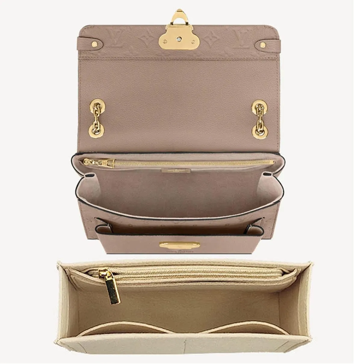 Lckaey Purse Organizer, used for Vavin small handbag, cross body liner bag, BB lining, storage and sorting bag2091khaki-BB