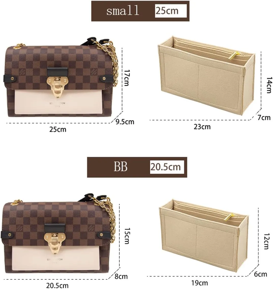 Lckaey Purse Organizer, used for Vavin small handbag, cross body liner bag, BB lining, storage and sorting bag2091khaki-BB