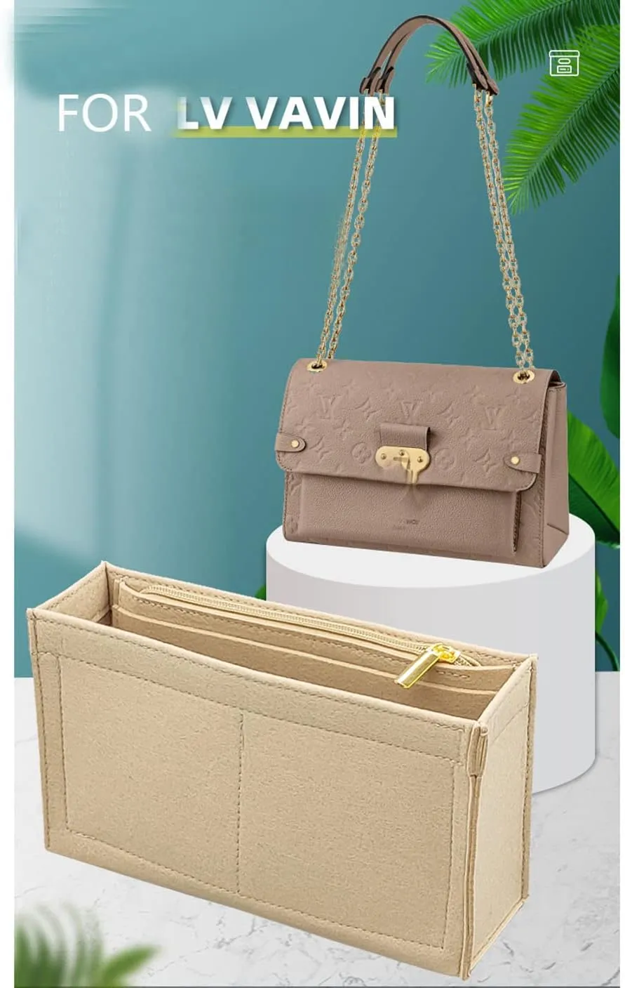 Lckaey Purse Organizer, used for Vavin small handbag, cross body liner bag, BB lining, storage and sorting bag2091khaki-BB