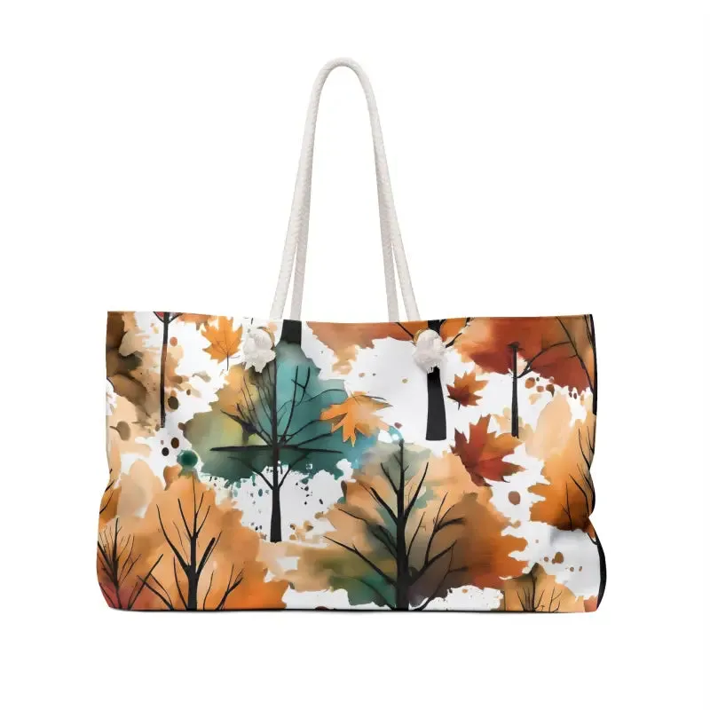 Leaf Tastic Tote with Autumn Trees Pattern