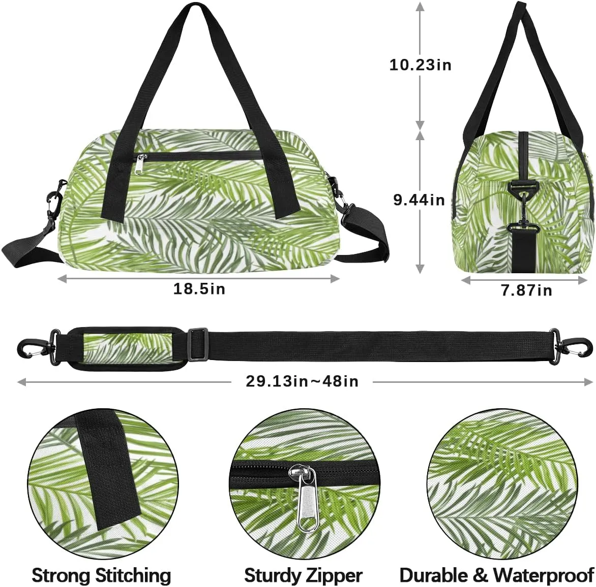 Leaves Gym Bag, Duffle Bag, Weekender Bag, Duffel Bag, Overnight Bag, Travel Duffel Bag, Dance Bag, Tote Bag, Beach Bag, Pool Bag, Gym Duffle Bag, Carry on Bag