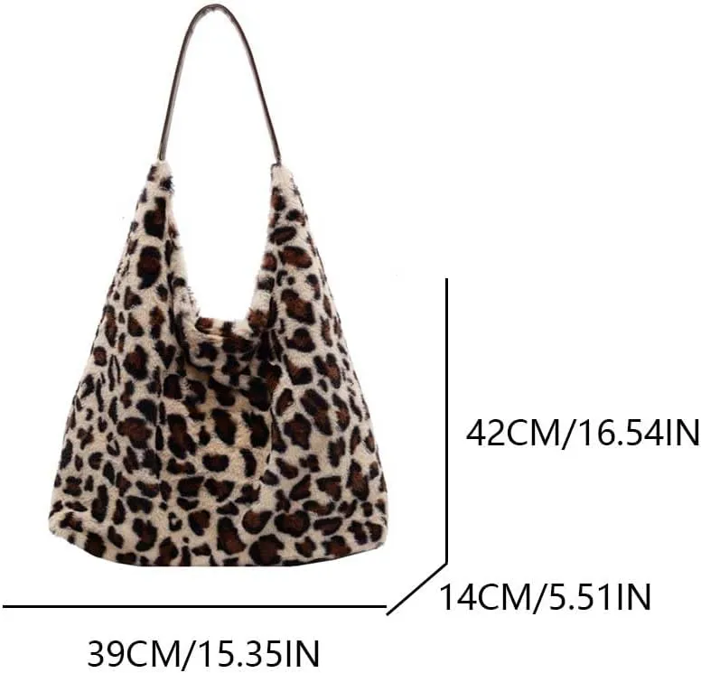 Leopard Purse for Women Slouchy Hobo Bag Cheetah Print Tote Bag Purse