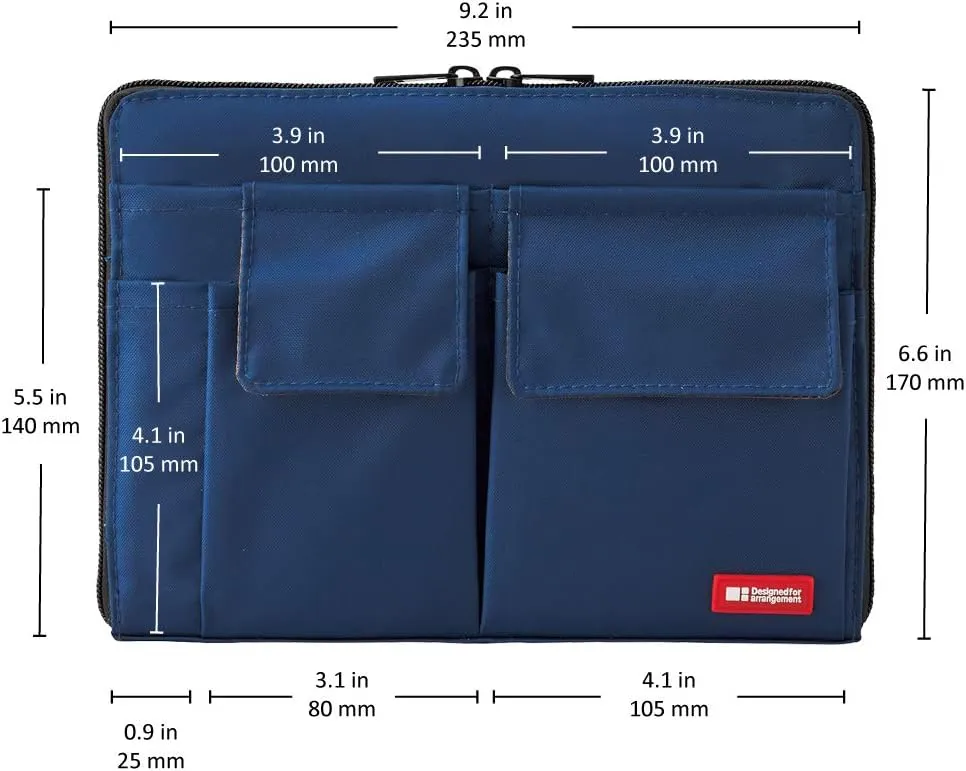 LIHIT LAB Laptop Sleeve With Storage Pockets (Bag-in-Bag), 7.1 x 9.8 Inches, Orange (A7553-4)