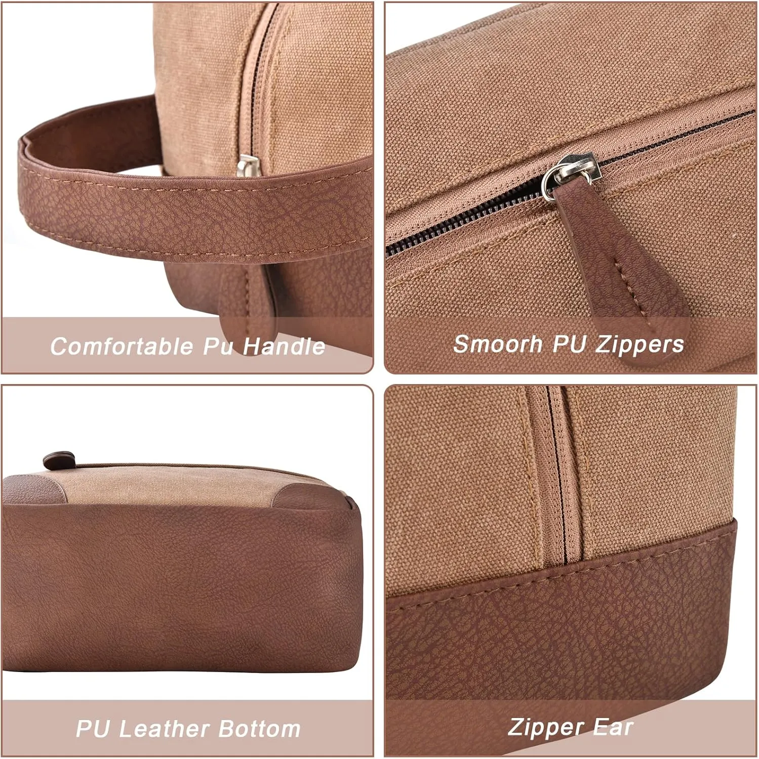 Litvyak Duffle Bag for Travel, Canvas Travel Duffel Bags Overnight Weekend Gym Carry on Luggage Bag for Men (Coffee Toiletry Bag)