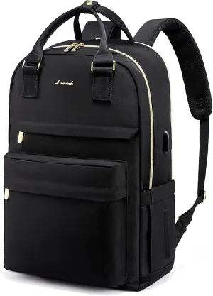 LOVEVOOK Laptop Backpack for Women Men, 17.3 Inch Laptop Bag with USB Port Fashion Waterproof Backpacks Teacher Nurse Stylish Travel Bags Vintage Daypacks for College Work