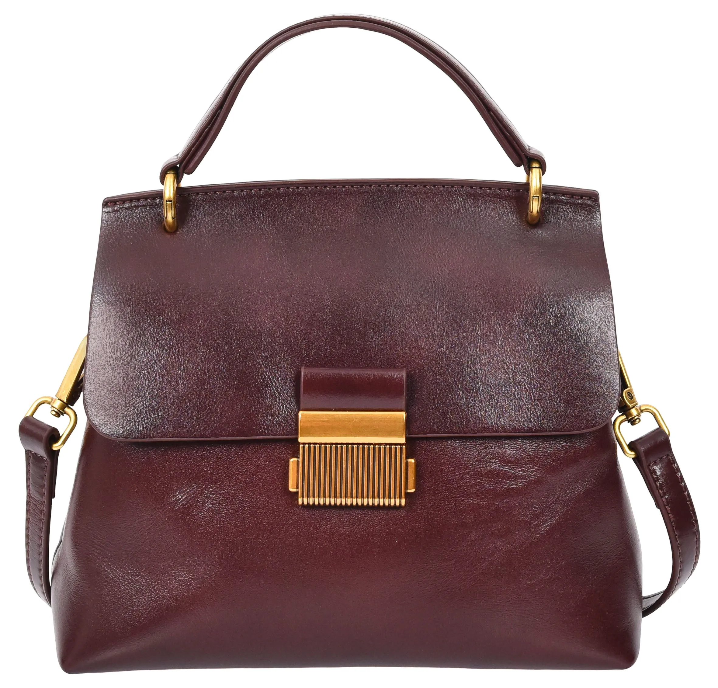 Lucena Women's Small Real Leather Shoulder Handbag Brown