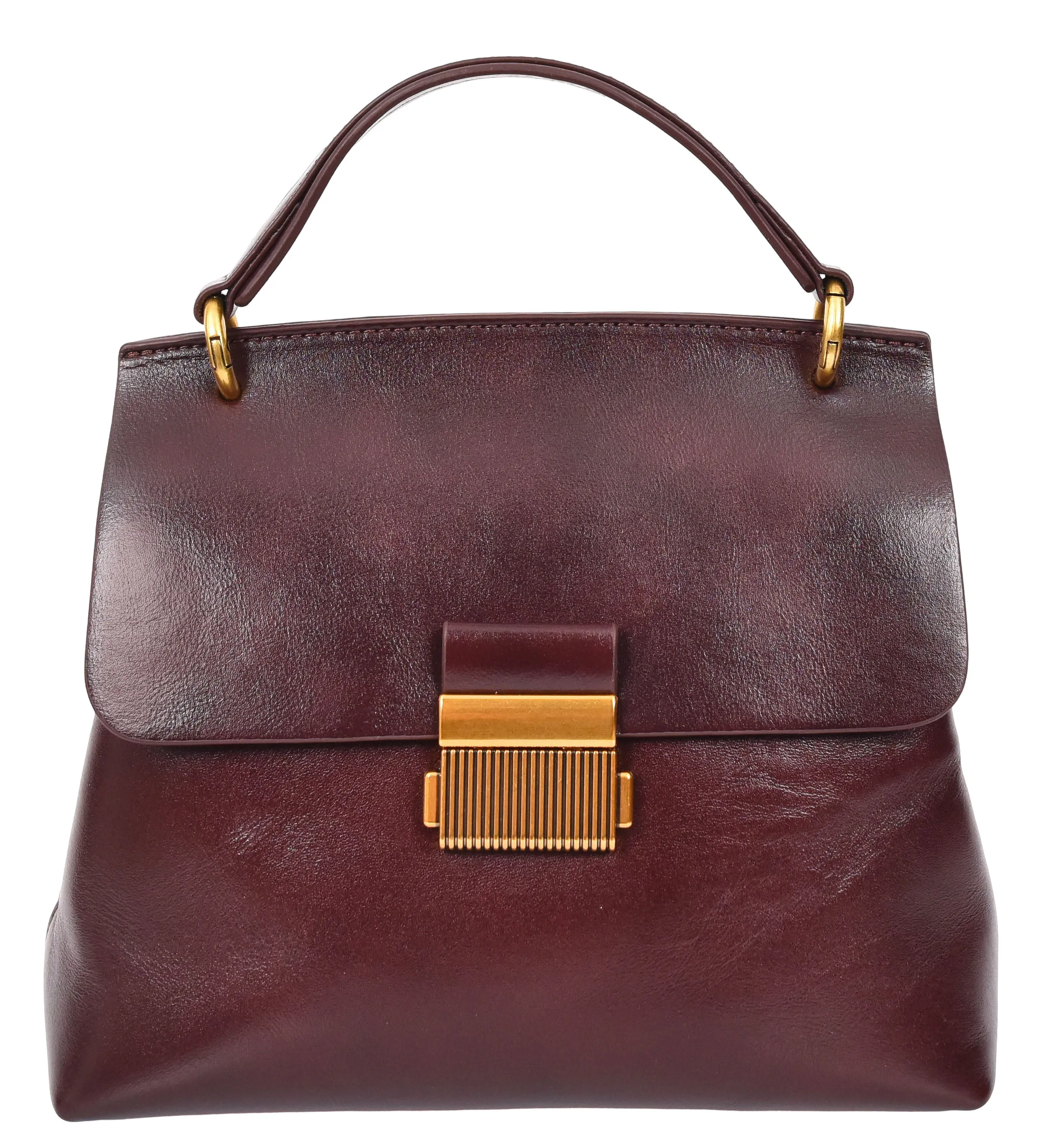 Lucena Women's Small Real Leather Shoulder Handbag Brown
